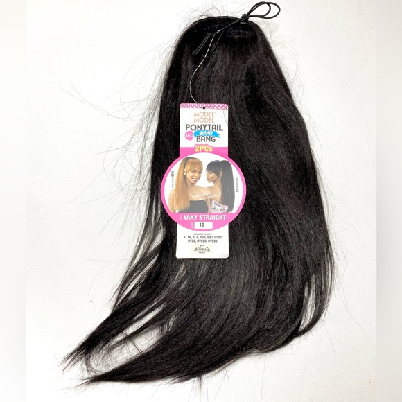 Ponytail Yaky Straight 1B Black Color Lace WIG Jayla - Picture 3 of 9